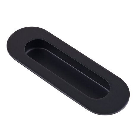 RVS komgreep zwart ovaal - 92 x 28 mm - 2 stuks