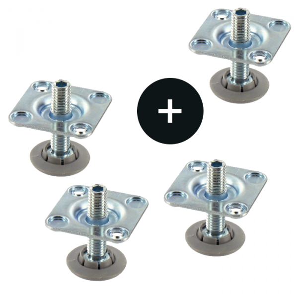 Metalen stelpoot met bevestigingsplaat 47,5 mm, 3+1 GRATIS