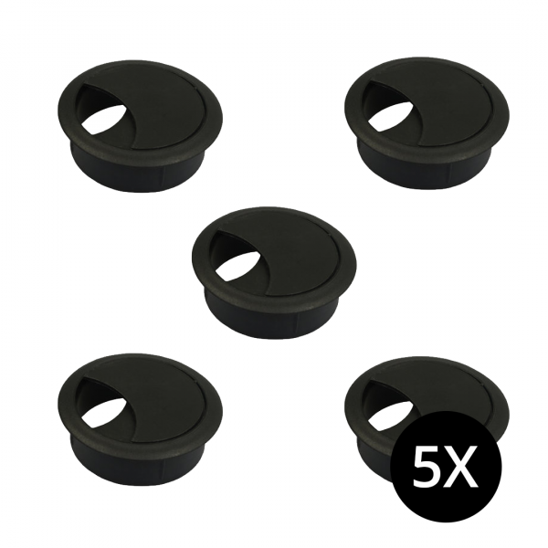 5x Kabeldoorvoer 60 mm, zwart