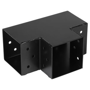 Paalverbinder 3-weg T-model 9 x 9 cm, Zwart