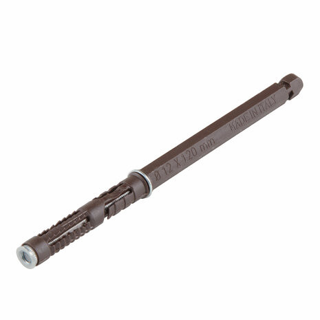 Italiana Ferramenta plankdrager met plug 120 x 12 mm bruin
