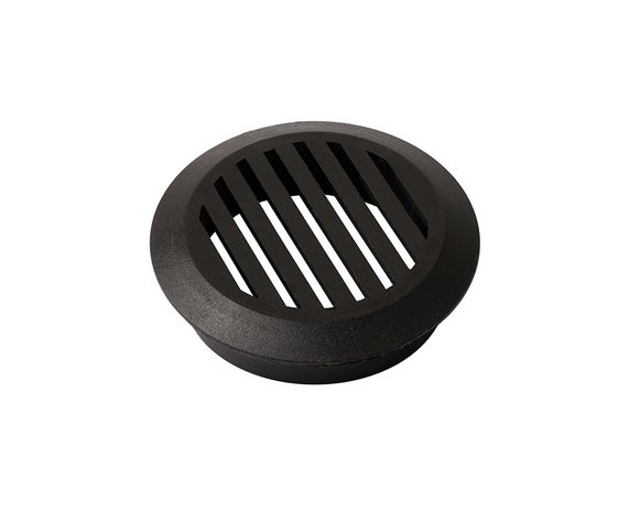 Ventilatierooster rond - zwart - 50 mm - 10 stuks