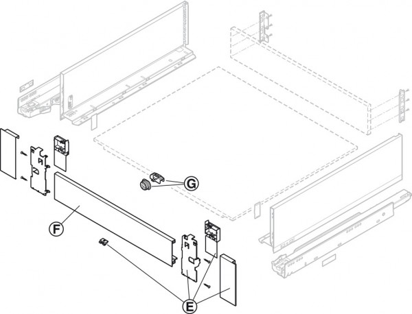 Frontset voor binnenlade Legrabox