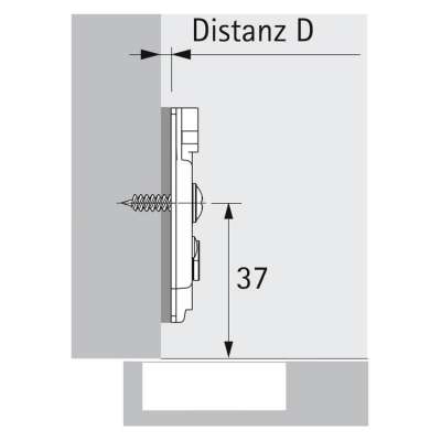 Hettich kruismontageplaat 1,5 mm, met euroschroeven - Meubelbeslag Online