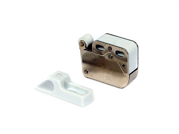 Mini-latch vernikkeld wit