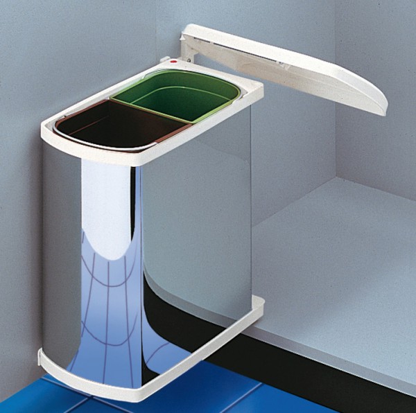 Afvalemmer 2x 8L Staal