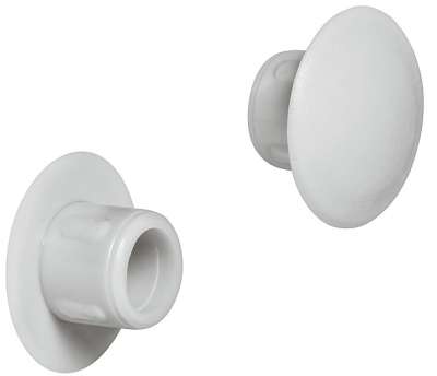 QUARKZMAN 10 Stuks Scharniergatafdekkingen 35mm - Witte Ronde Kunststof Kappen Voor Meubels